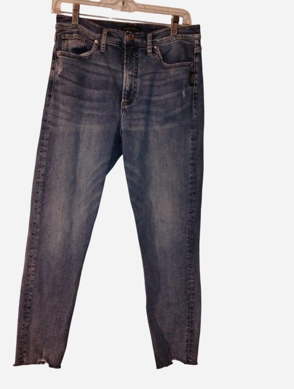 Silver Jeans Co. Calley Skinny Crop Medium Wash Raw Hem Jeans W30 L25